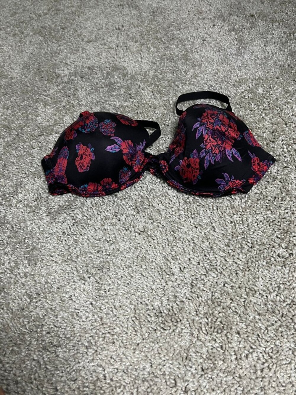 Maidenform Women's Demi Underwire Bra Black Floral 36C